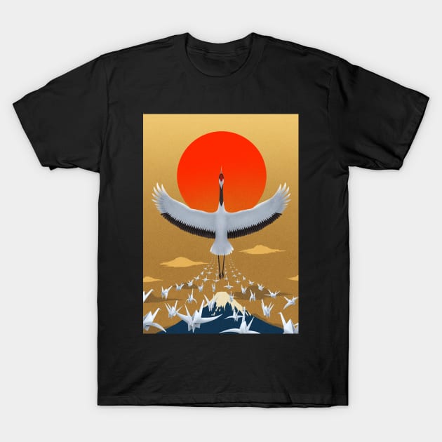 Mystical crane of eternal good luck T-Shirt by Dashu
